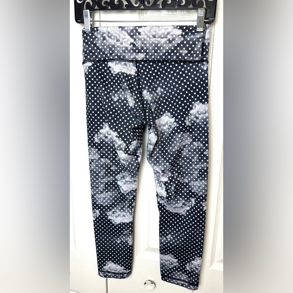 LULULEMON Wunder Under Crop Leggings Pants Dottie Dream Rose Polka Dot Tights - Picture 6 of 11